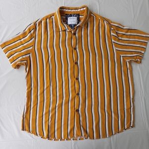 Denim&Flower Yellow Striped Button Down Shirt